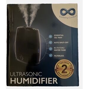Air Humidifier‎ 50 hr Continuous Use 6L Tank Essential Oil Tray Filterless NEW